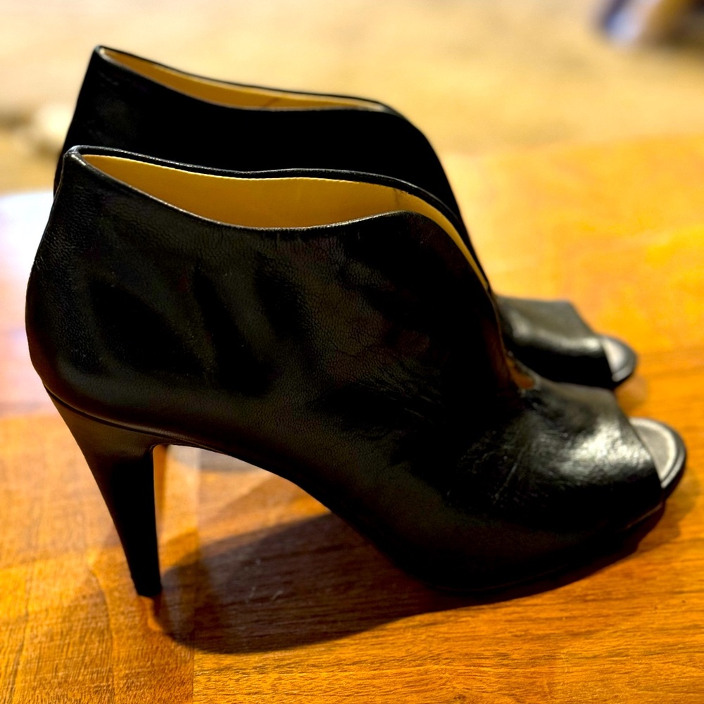 Banana Republic Leather Open-Toed Heeled Booties